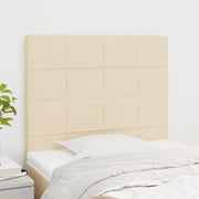 Hoofdbord 90x5x118/128 cm stof crème