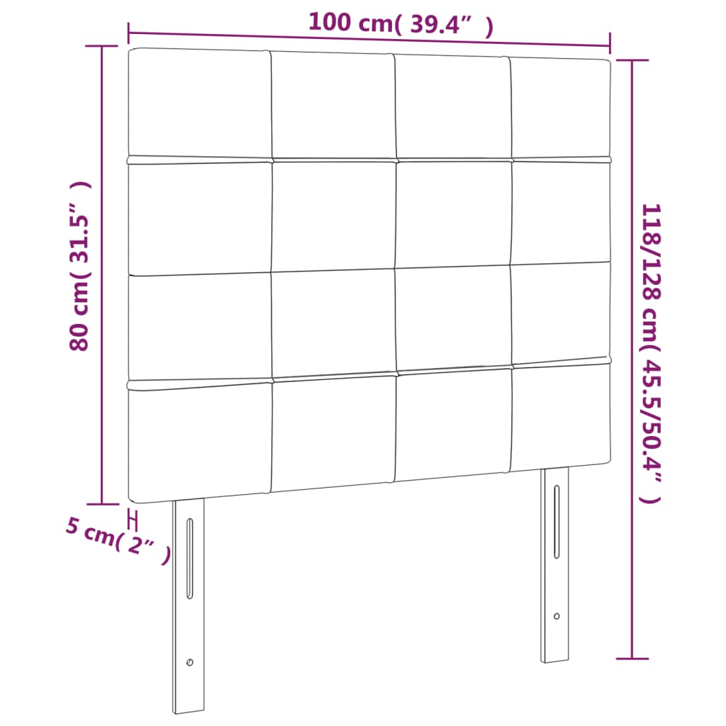 Hoofdborden 2 St 00 X 5 X 78/88 Cm Stof Lichtgrijs 100 cm Hoog