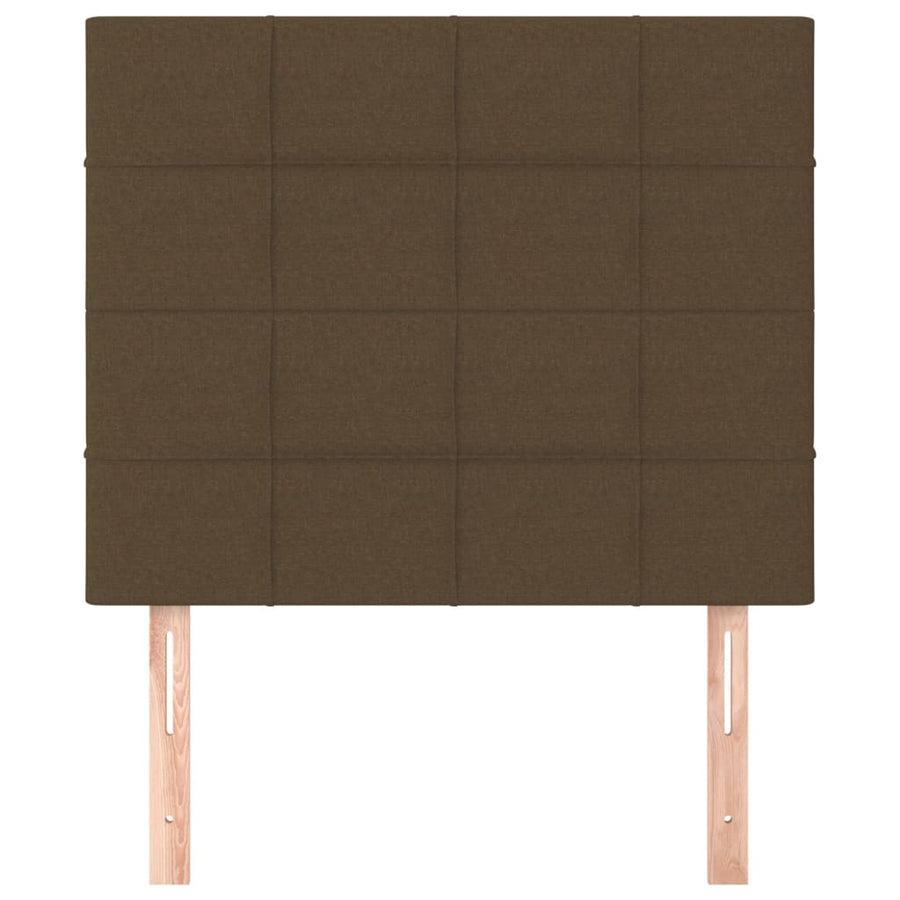 Hoofdborden 2 st 100x5x78/88 cm stof donkerbruin 100 cm Donkerbruin