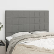 Hoofdbord 144x5x118/128 cm stof donkergrijs
