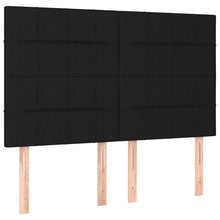 Hoofdborden 4 St 72X5X78/88 Cm Stof Zwart 144 cm Hoog