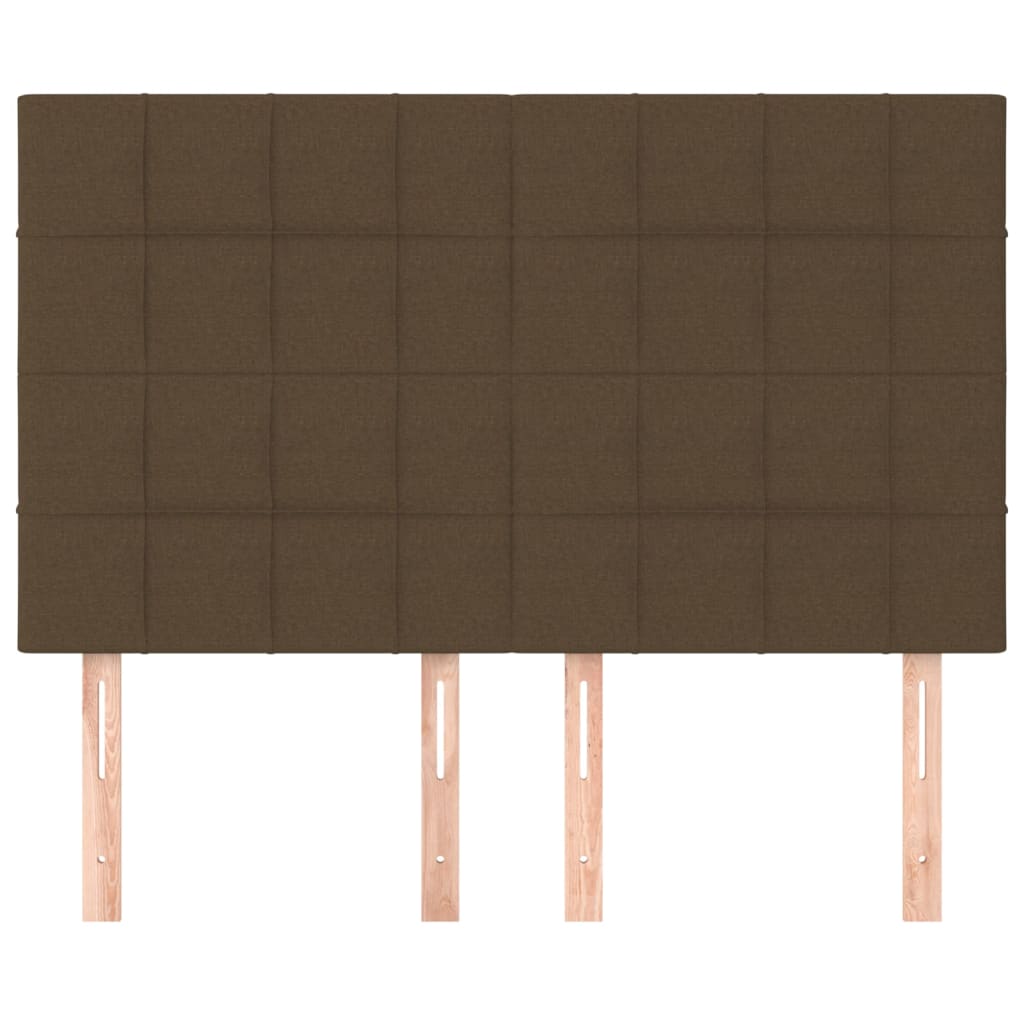 Hoofdborden 4 St 72X5X78/88 Cm Stof Donkerbruin 144 cm Hoog