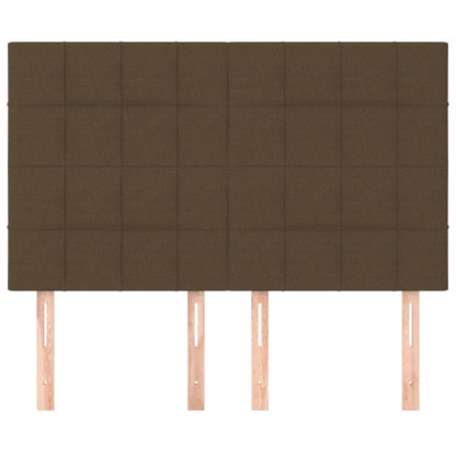Hoofdborden 4 St 72X5X78/88 Cm Stof Donkerbruin 144 cm Hoog