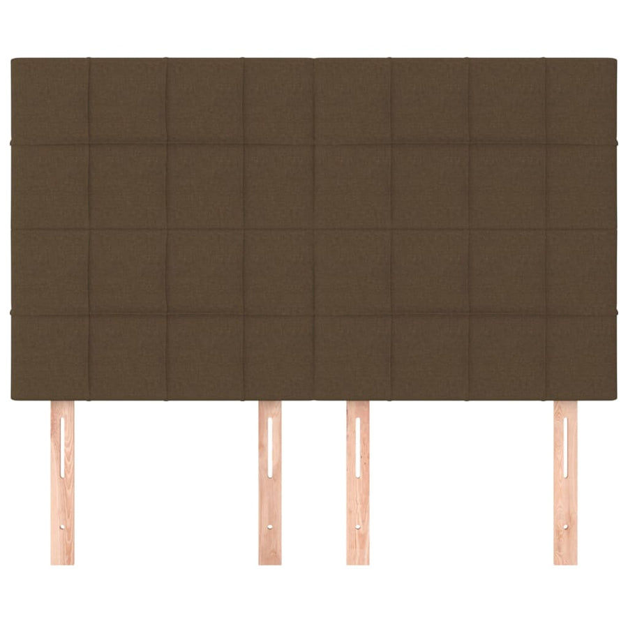 Hoofdborden 4 St 72X5X78/88 Cm Stof Donkerbruin 144 cm Hoog