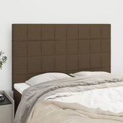 Hoofdbord 144x5x118/128 cm stof donkerbruin