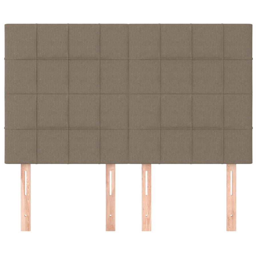 Hoofdborden 4 St 72X5X78/88 Cm Stof Taupe 144 cm Hoog