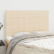 Hoofdbord 144x5x118/128 cm stof crème