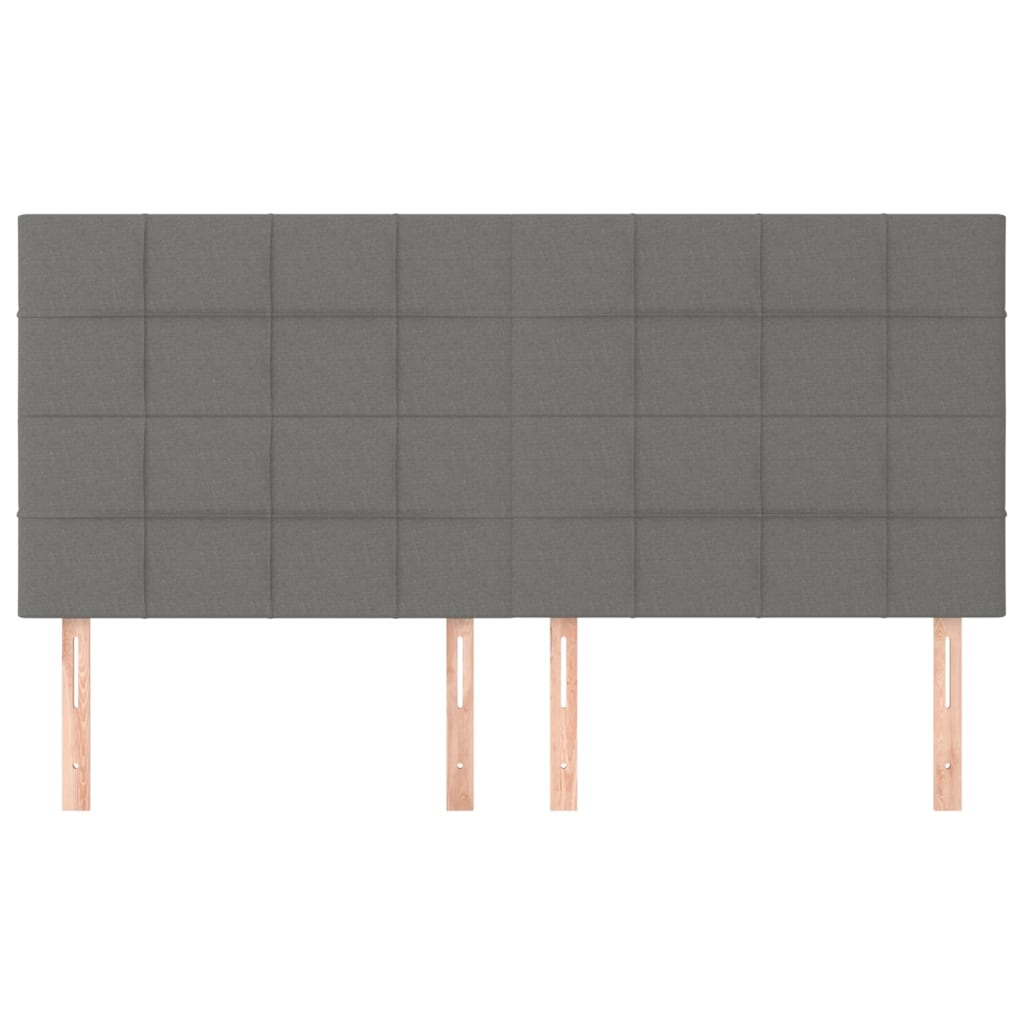 Hoofdborden 4 St 80X5X78/88 Cm Stof Donkergrijs 160 cm Hoog