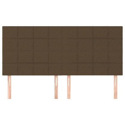 Hoofdborden 4 St 80X5X78/88 Cm Stof Donkerbruin 160 cm Hoog
