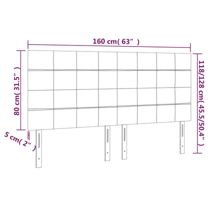 Hoofdborden 4 St 80X5X78/88 Cm Stof Donkerbruin 160 cm Hoog