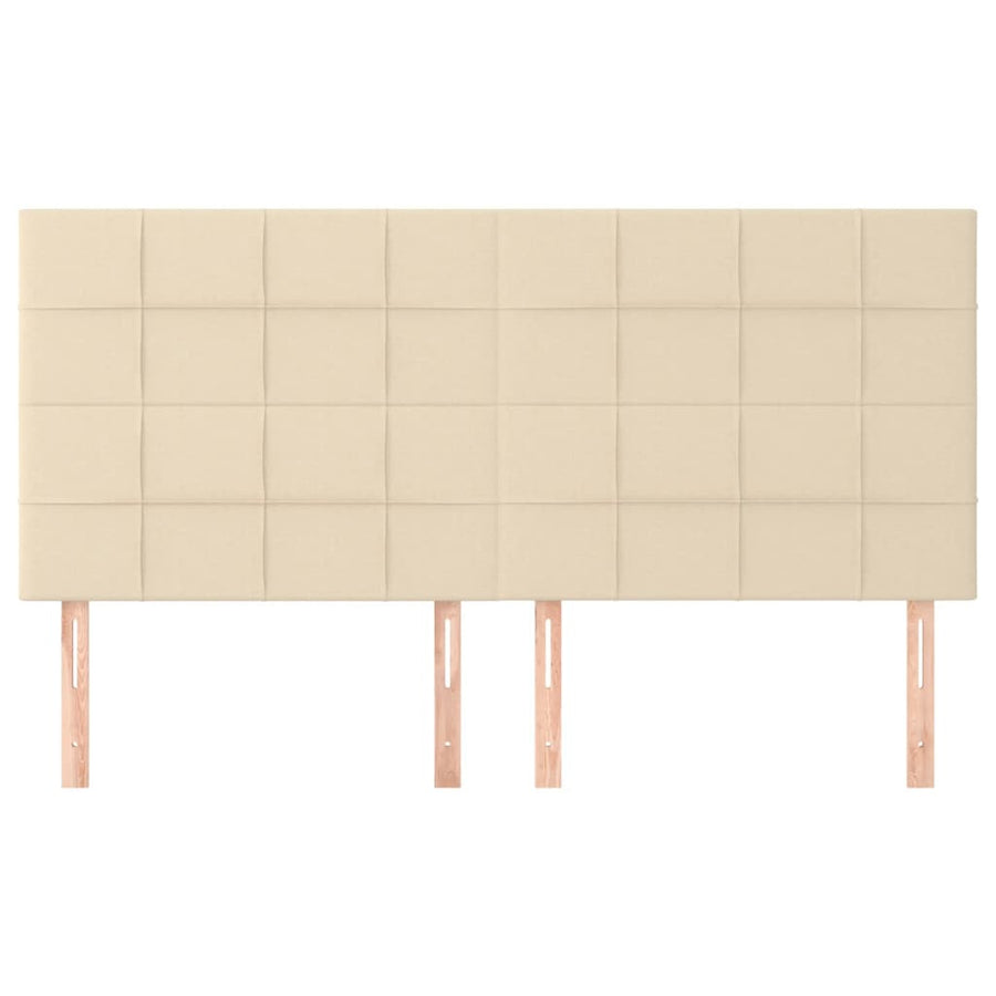 Hoofdborden 4 st 80x5x78/88 cm stof crèmekleurig 160 cm Hoog