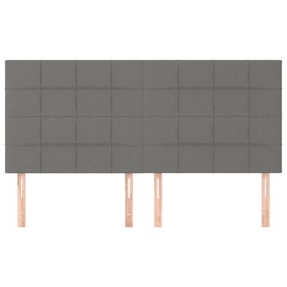 Hoofdborden 4 St 90X5X78/88 Cm Stof Donkergrijs 180 cm Hoog