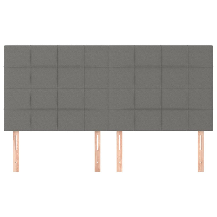 Hoofdborden 4 St 90X5X78/88 Cm Stof Donkergrijs 180 cm Hoog