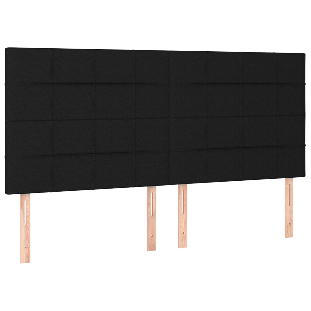 Hoofdborden 4 St 90X5X78/88 Cm Stof Zwart 180 cm Hoog
