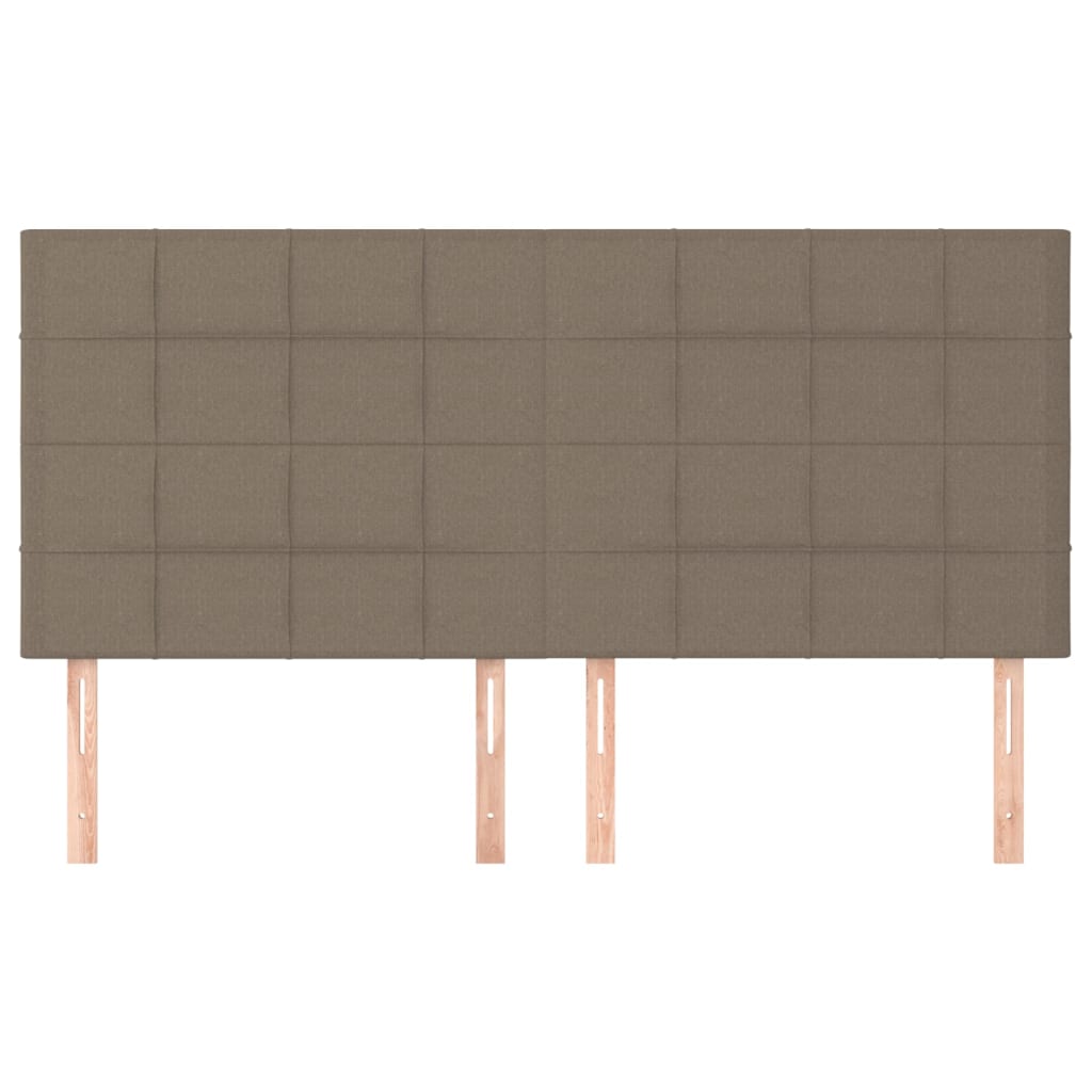 Hoofdborden 4 St 90X5X78/88 Cm Stof Taupe 180 cm Hoog