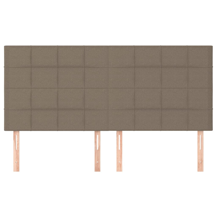 Hoofdborden 4 St 90X5X78/88 Cm Stof Taupe 180 cm Hoog