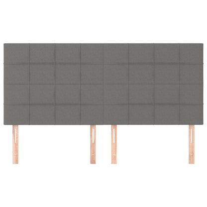 Hoofdborden 4 st 100x5x78/88 cm stof donkergrijs 200 cm Hoog