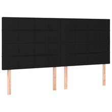 Hoofdborden 4 st 100x5x78/88 cm stof zwart 200 cm Hoog
