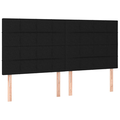 Hoofdborden 4 st 100x5x78/88 cm stof zwart 200 cm Hoog