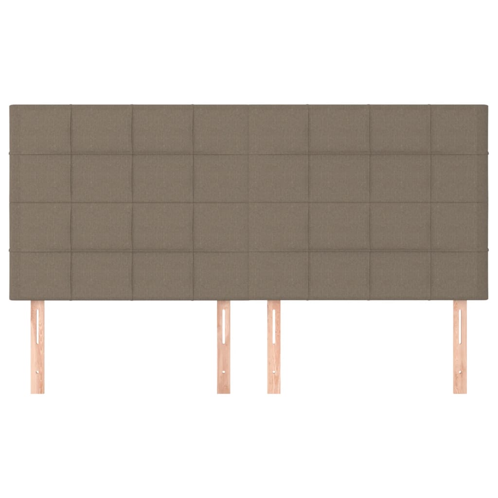 Hoofdborden 4 st 100x5x78/88 cm stof taupe 200 cm Taupe