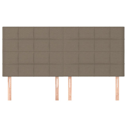 Hoofdborden 4 st 100x5x78/88 cm stof taupe 200 cm Taupe