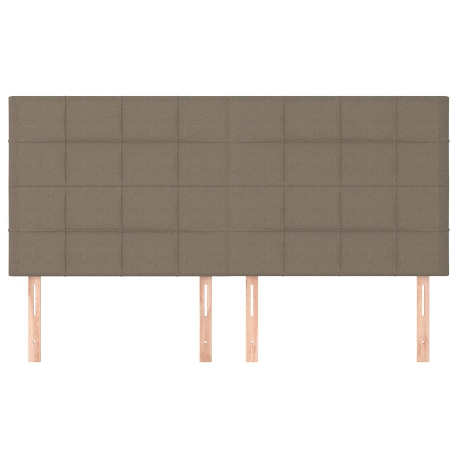 Hoofdborden 4 st 100x5x78/88 cm stof taupe 200 cm Taupe