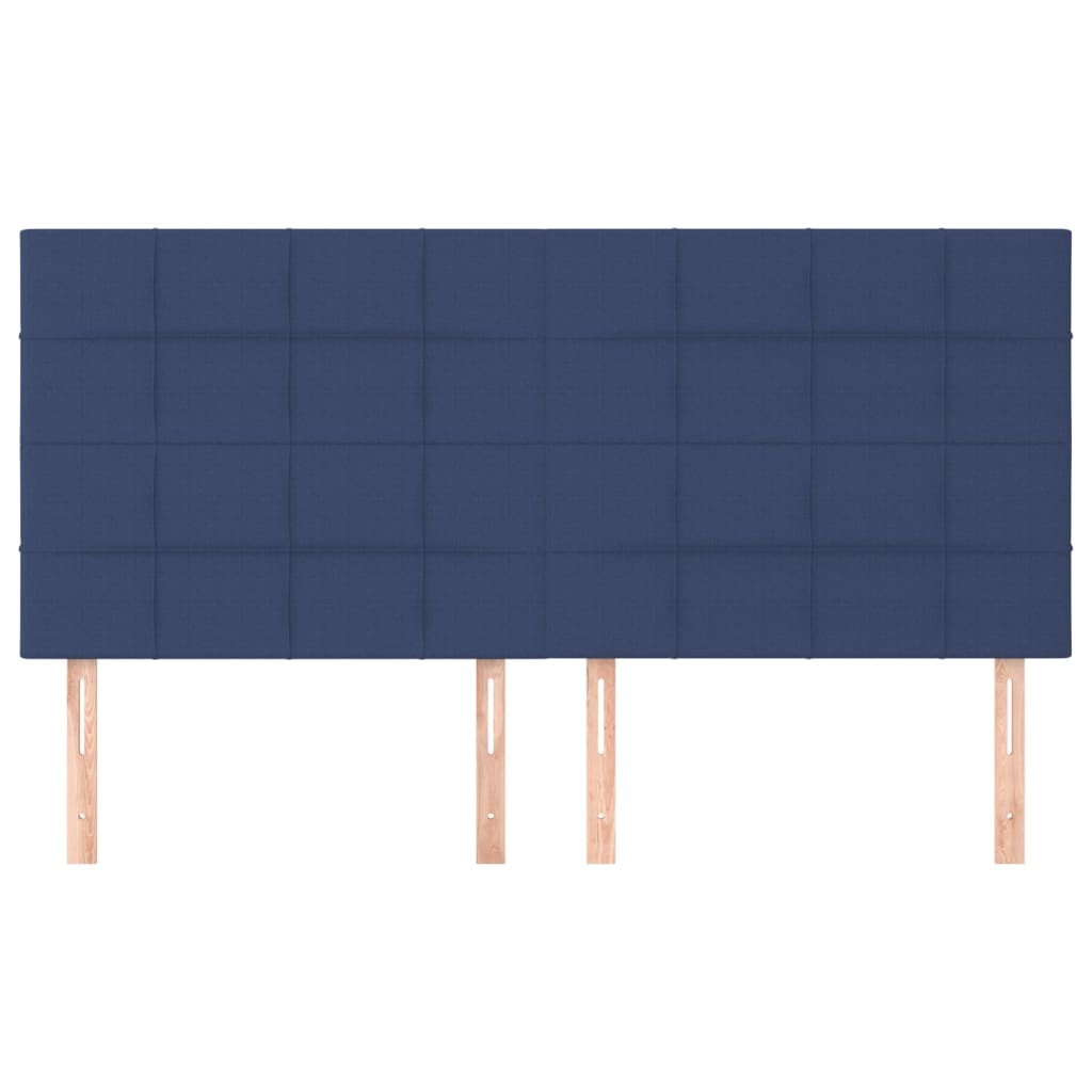 Hoofdborden 4 St 00X5X78/88 Cm Stof Blauw 200 cm Hoog