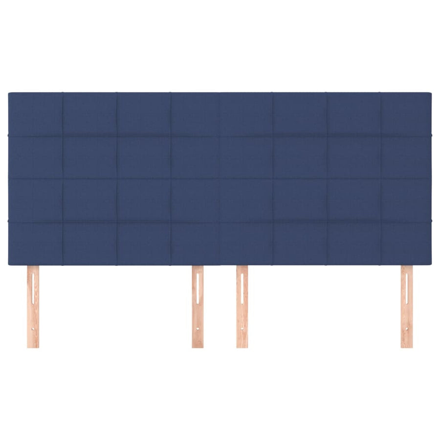 Hoofdborden 4 St 00X5X78/88 Cm Stof Blauw 200 cm Hoog