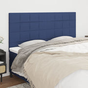 Hoofdbord stof blauw 200x5x118/128 cm