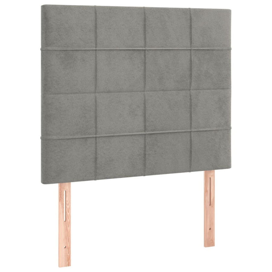 Hoofdborden 2 St 80X5X78/88 Cm Fluweel Lichtgrijs
