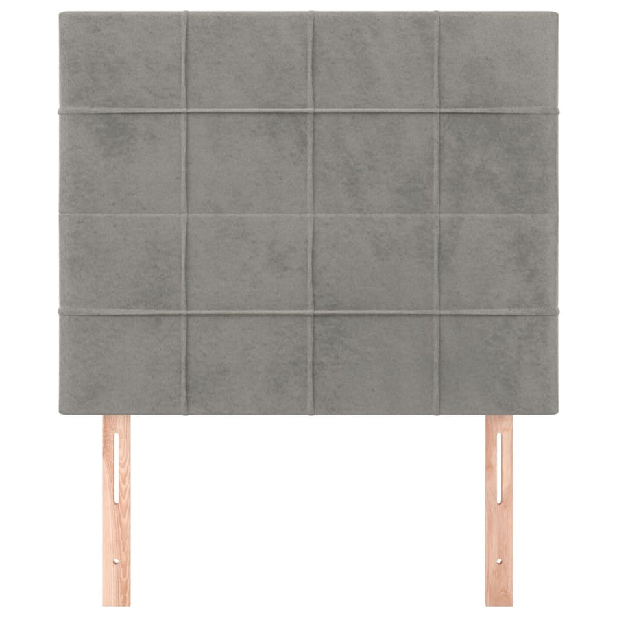 Hoofdborden 2 St 80X5X78/88 Cm Fluweel Lichtgrijs