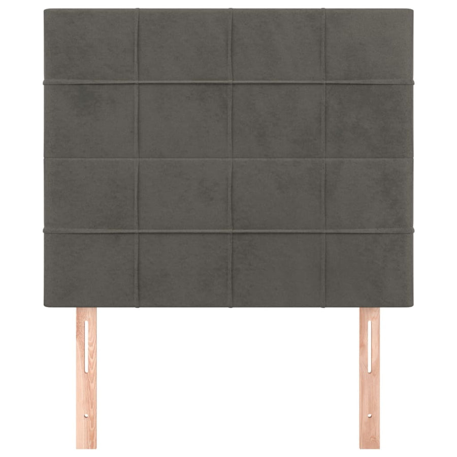 Hoofdborden 2 St 80X5X78/88 Cm Fluweel Donkergrijs