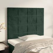Hoofdbord 80x5x118/128 cm donkergroen fluweel