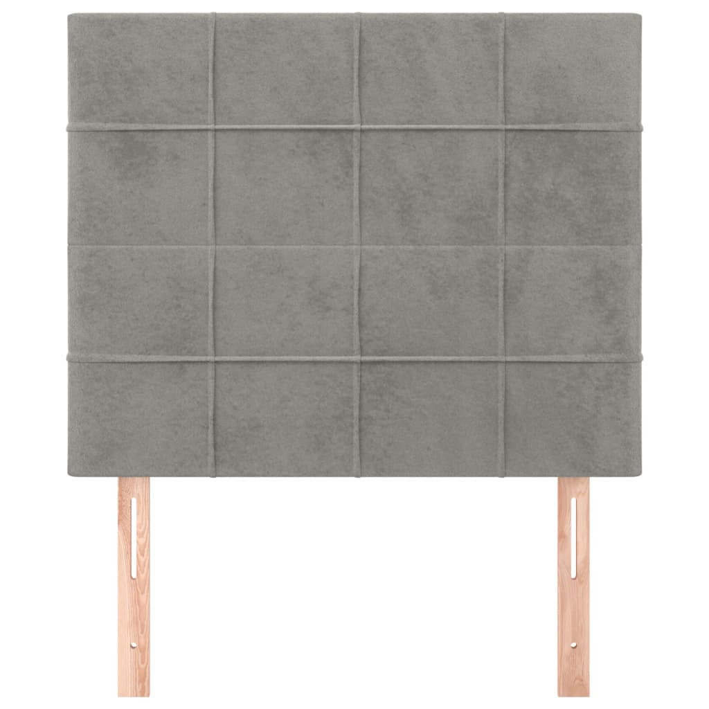 Hoofdborden 2 St 90X5X78/88 Cm Fluweel Lichtgrijs