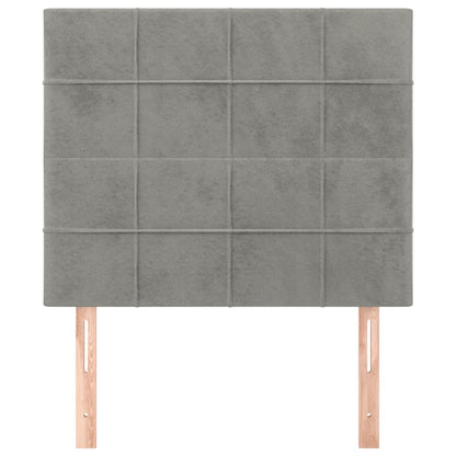 Hoofdborden 2 St 90X5X78/88 Cm Fluweel Lichtgrijs