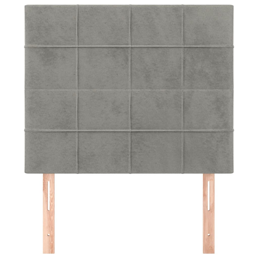 Hoofdborden 2 St 90X5X78/88 Cm Fluweel Lichtgrijs