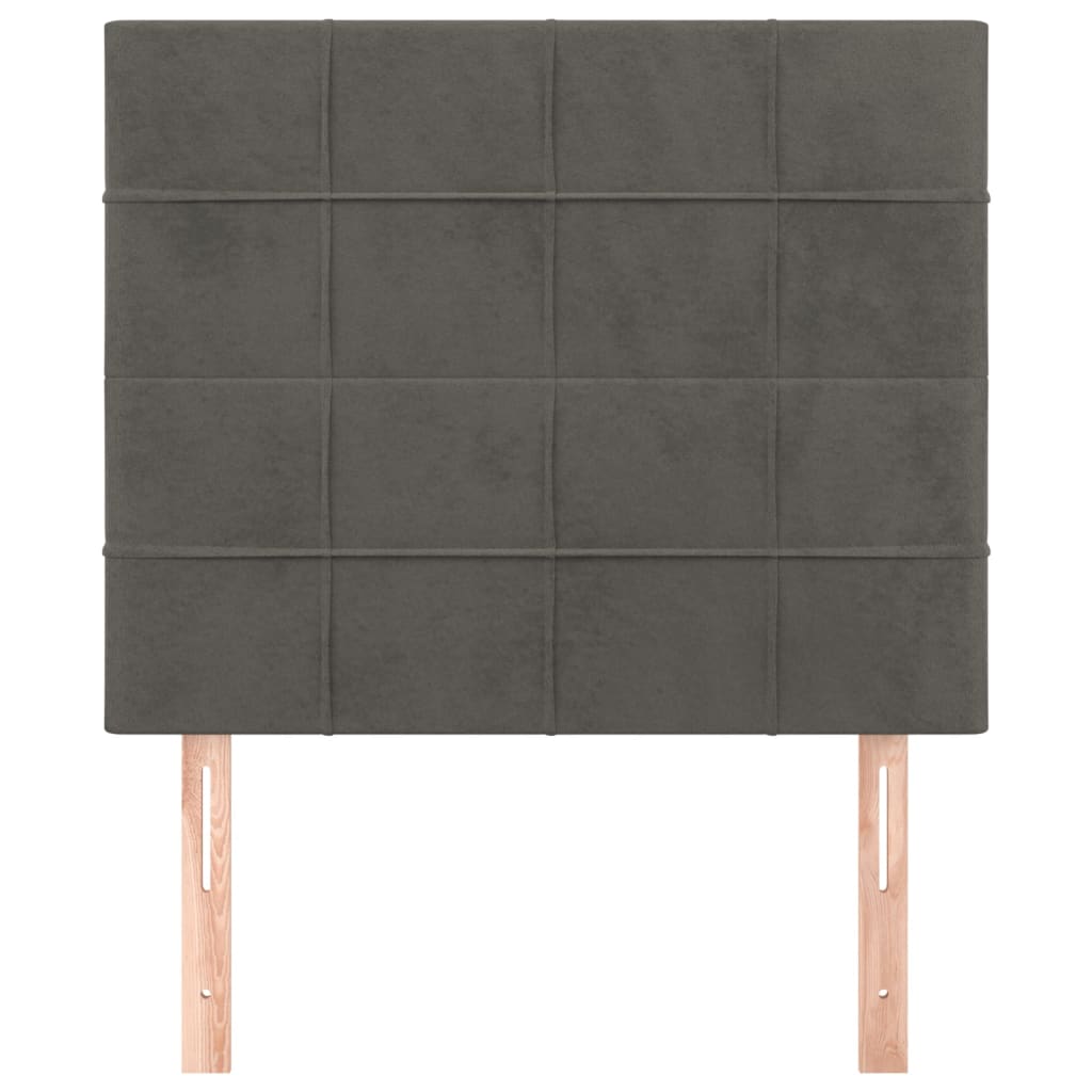 Hoofdborden 2 St 90X5X78/88 Cm Fluweel Donkergrijs