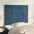 Hoofdborden 2 St 90X5X78/88 Cm Fluweel Donkerblauw