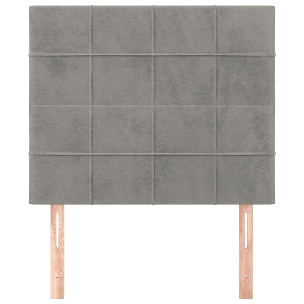 Hoofdborden 2 St 100 X 5 X 78/88 Cm Fluweel Lichtgrijs