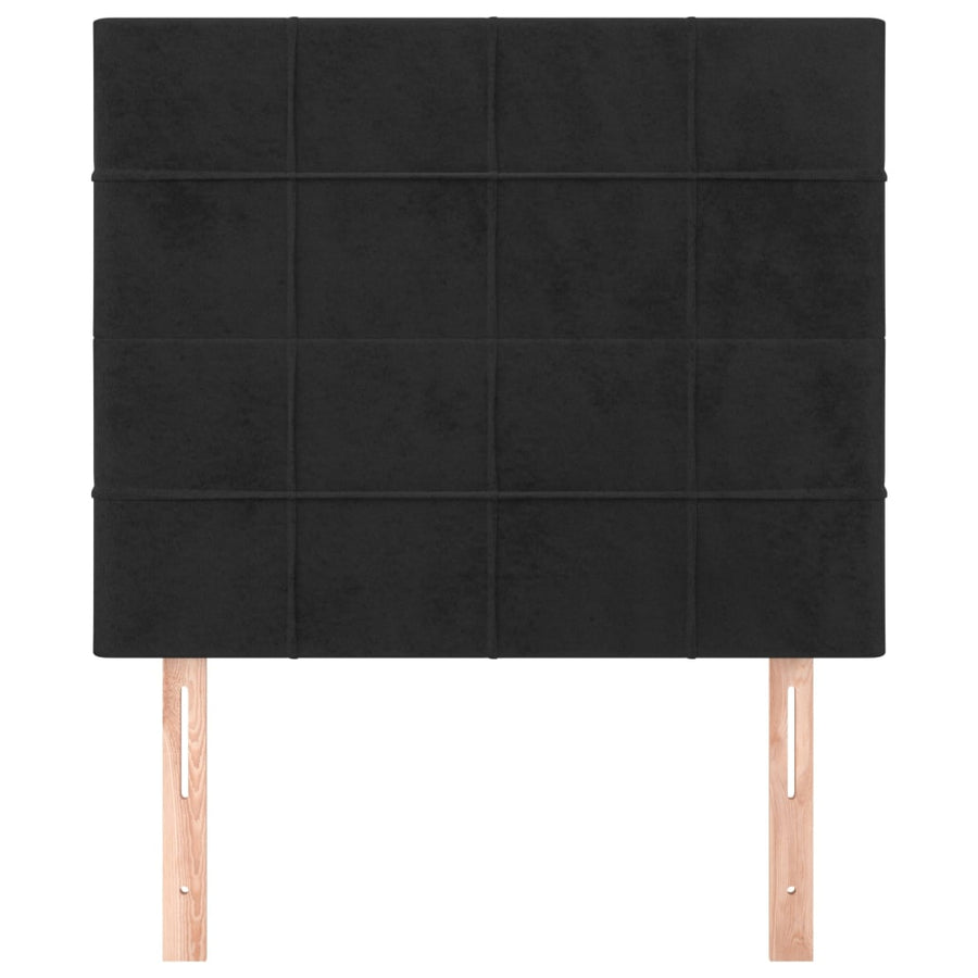 Hoofdborden 2 St 100X5X78/88 Cm Fluweel Zwart
