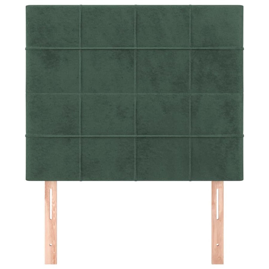 Hoofdborden 2 st 100x5x78/88 cm fluweel donkergroen 100 cm Hoog