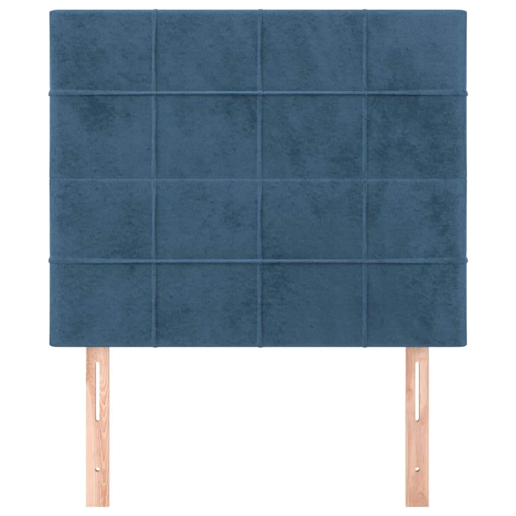 Hoofdborden 2 St 100X5X78/88 Cm Fluweel Donkerblauw