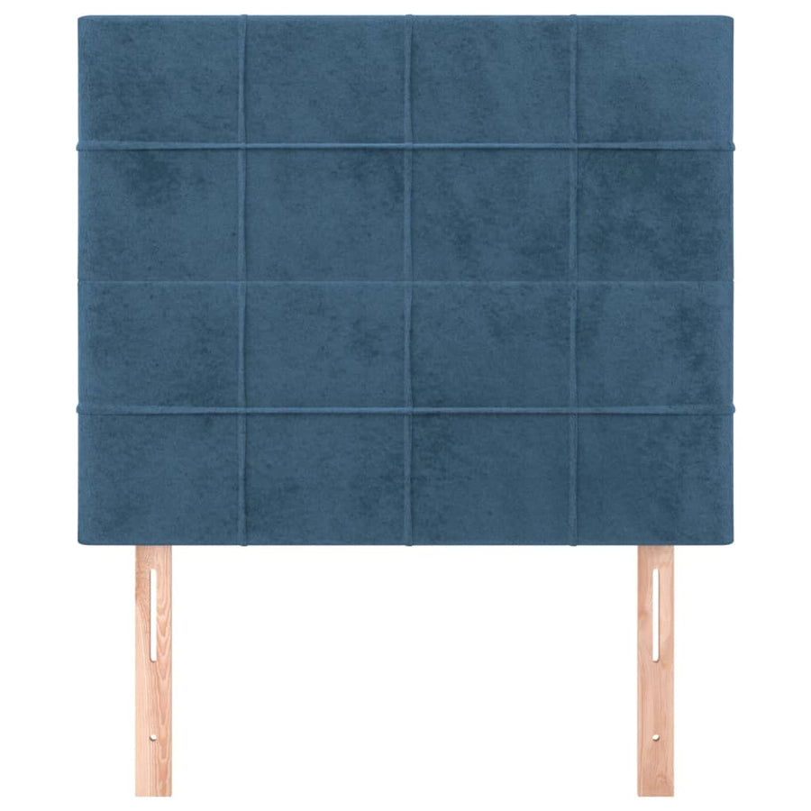 Hoofdborden 2 St 100X5X78/88 Cm Fluweel Donkerblauw