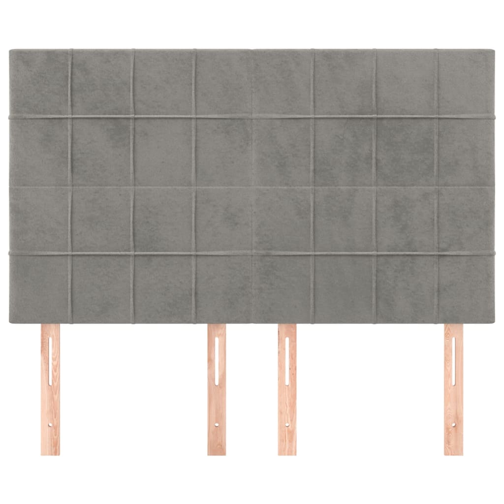 Hoofdborden 4 St 72X5X78/88 Cm Fluweel Lichtgrijs