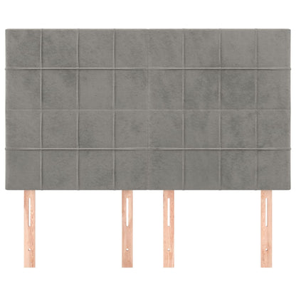 Hoofdborden 4 St 72X5X78/88 Cm Fluweel Lichtgrijs