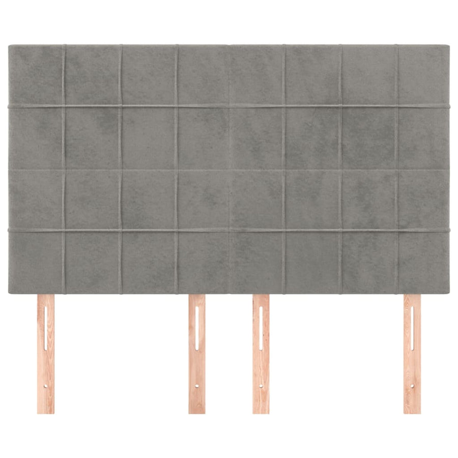 Hoofdborden 4 St 72X5X78/88 Cm Fluweel Lichtgrijs