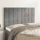 Headboard light grey 144x5x118/128 cm velvet