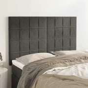 Hoofdbord 144x5x118/128 cm donkergrijs fluweel