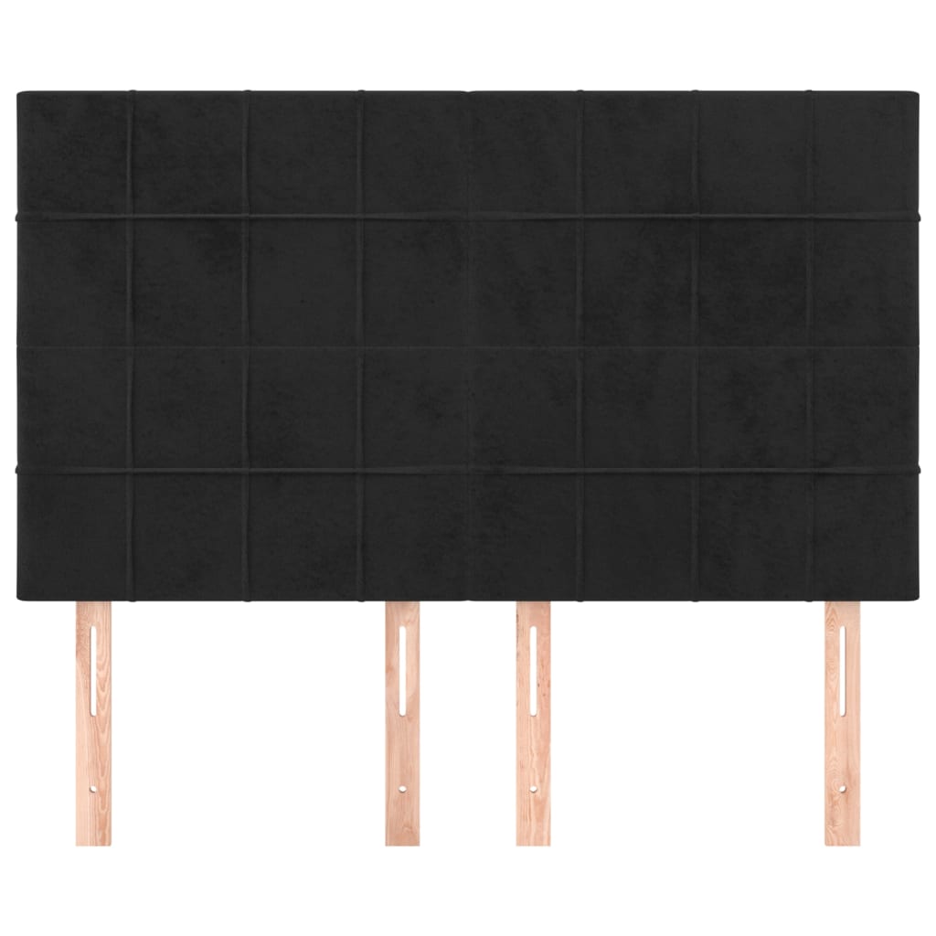 Hoofdborden 4 St 72X5X78/88 Cm Fluweel Zwart