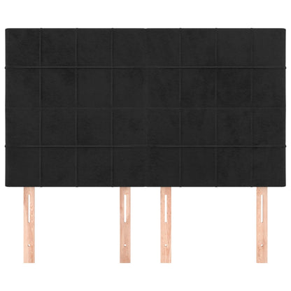 Hoofdborden 4 St 72X5X78/88 Cm Fluweel Zwart